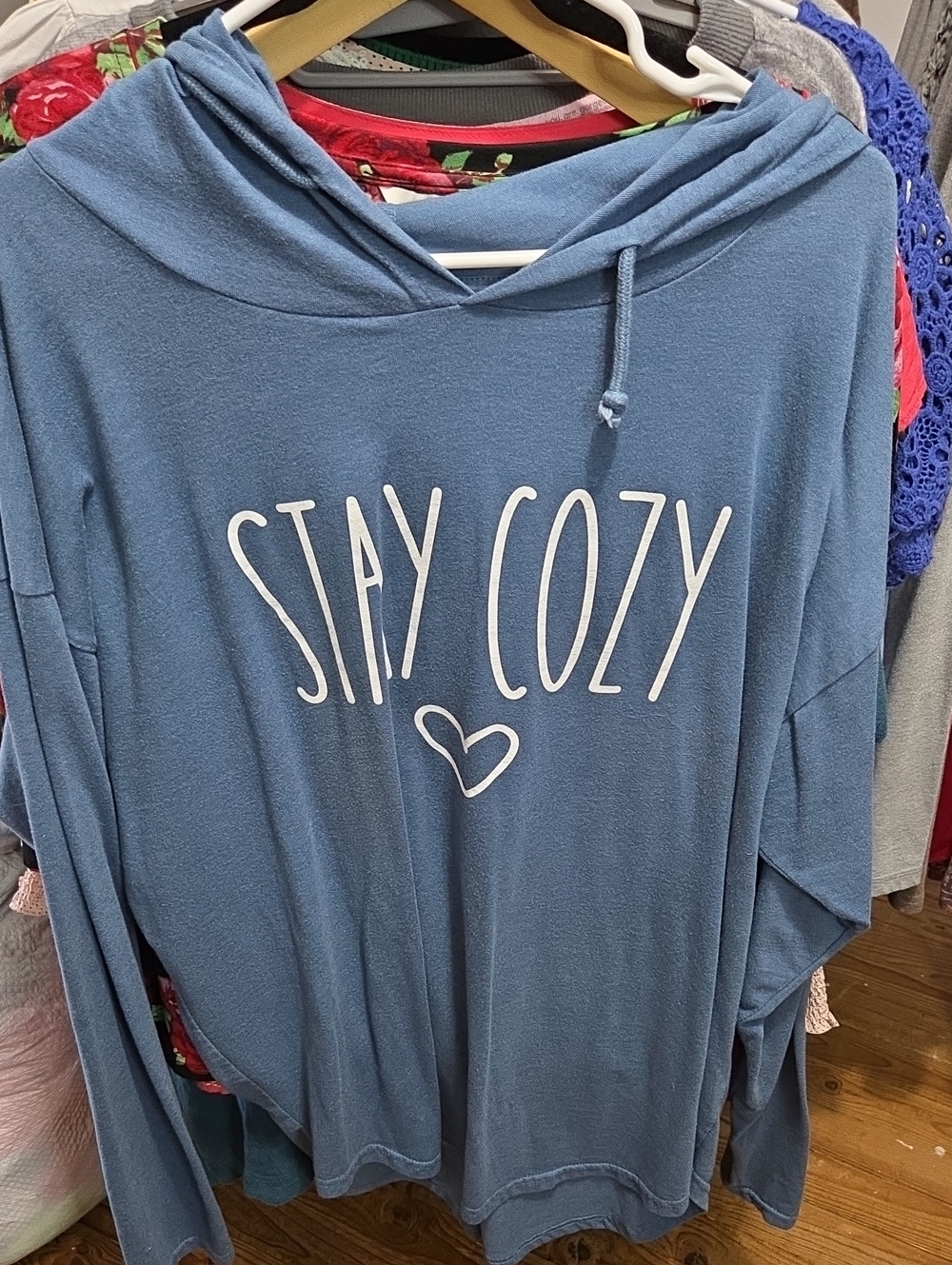 Royce Stay Cozy Blue Hoodie Top Size 2X